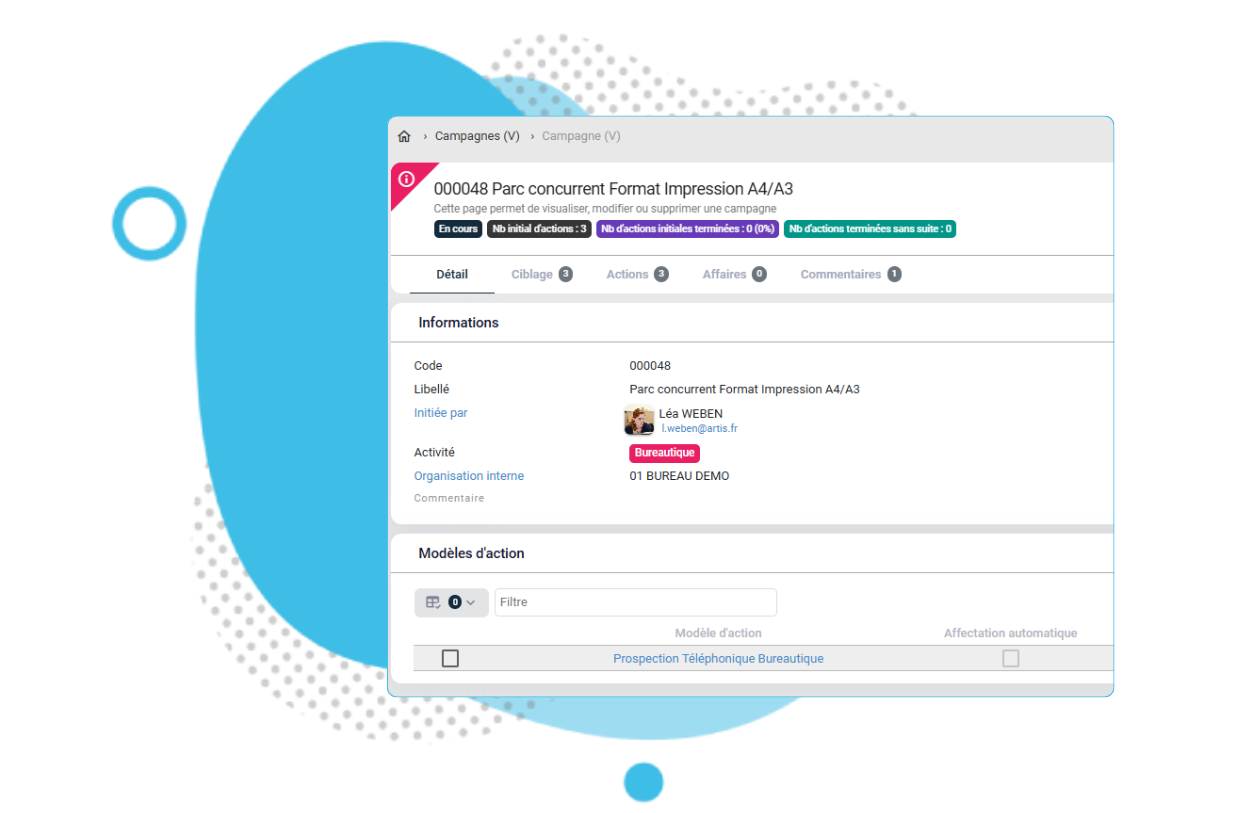 Gérer les campagnes marketing dans l'ERP-CRM artis.net